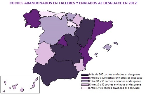 Mapa vehículos abandonados en talleres 2012